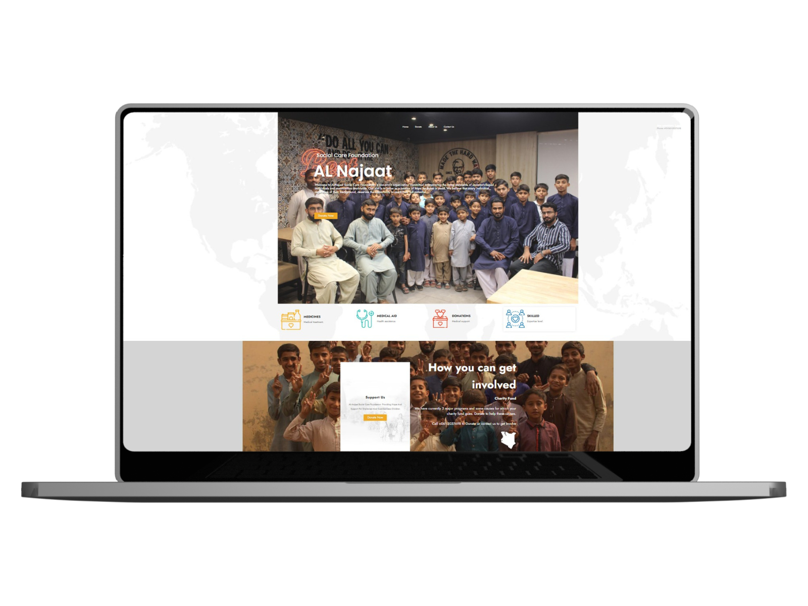 Alnajaat project mockup showcasing clean, impactful branding and professional design by Hopeway Solutions