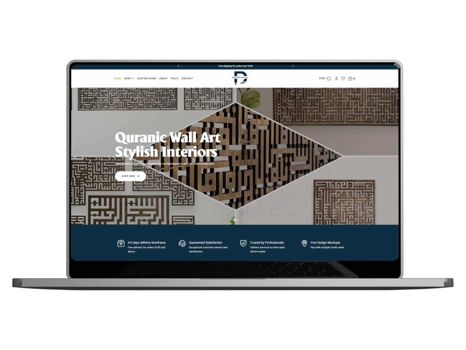 Depicted Designs project mockup showcasing creative branding and professional design by Hopeway Solutions