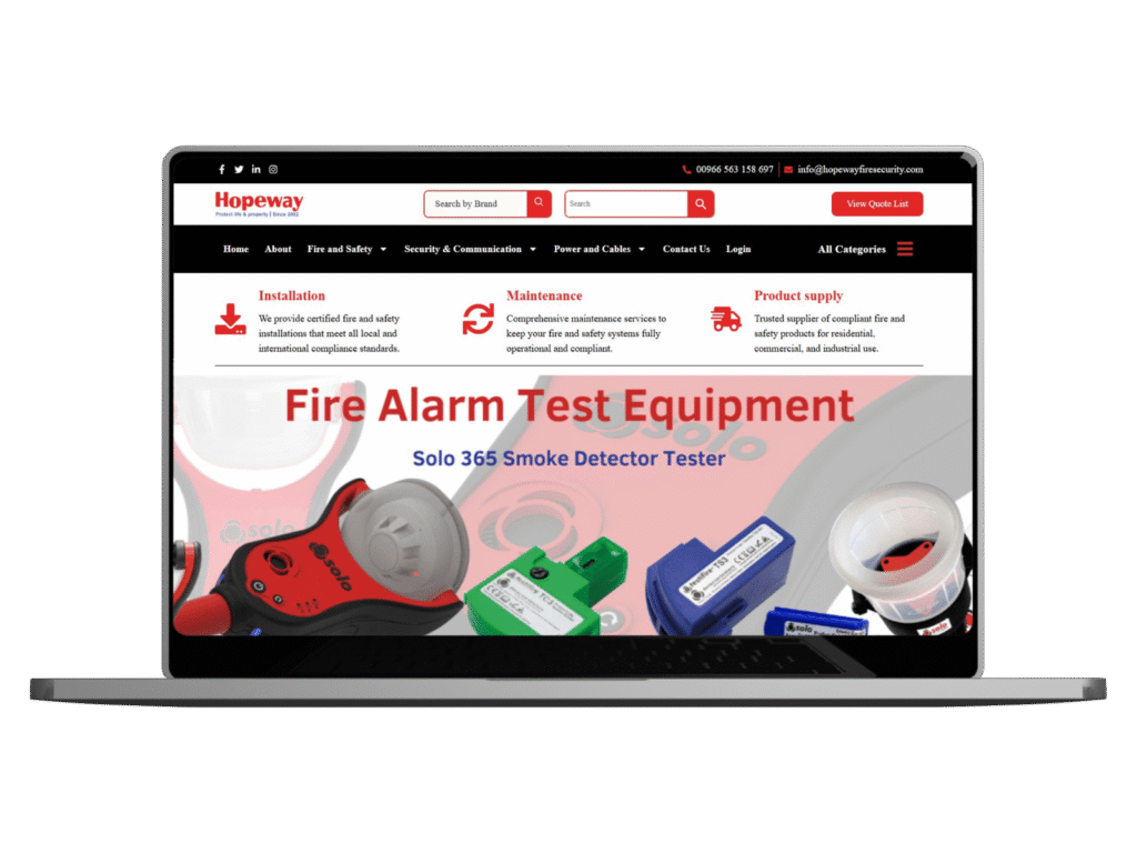 Hopeway Fire Security project mockup showcasing professional fire safety design by Hopeway Solutions