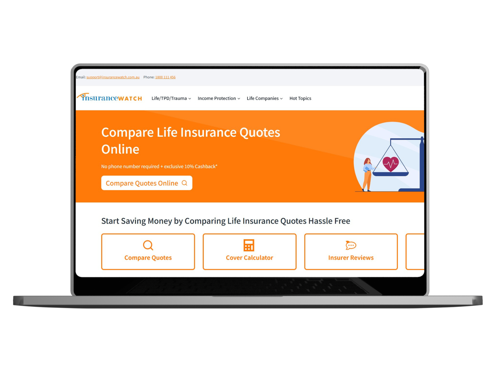 Insurance Watch project mockup showcasing professional branding and design by Hopeway Solutions