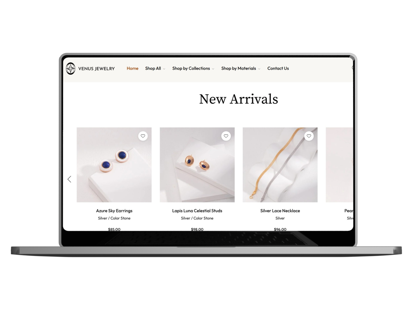 Venus Jewelry project mockup showcasing elegant jewelry branding and premium design by Hopeway Solutions