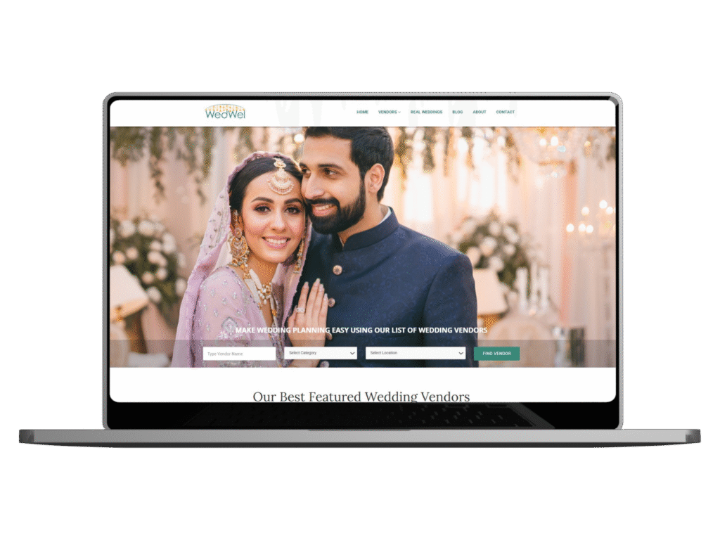 Wedwell project mockup showcasing modern branding and professional design by Hopeway Solutions